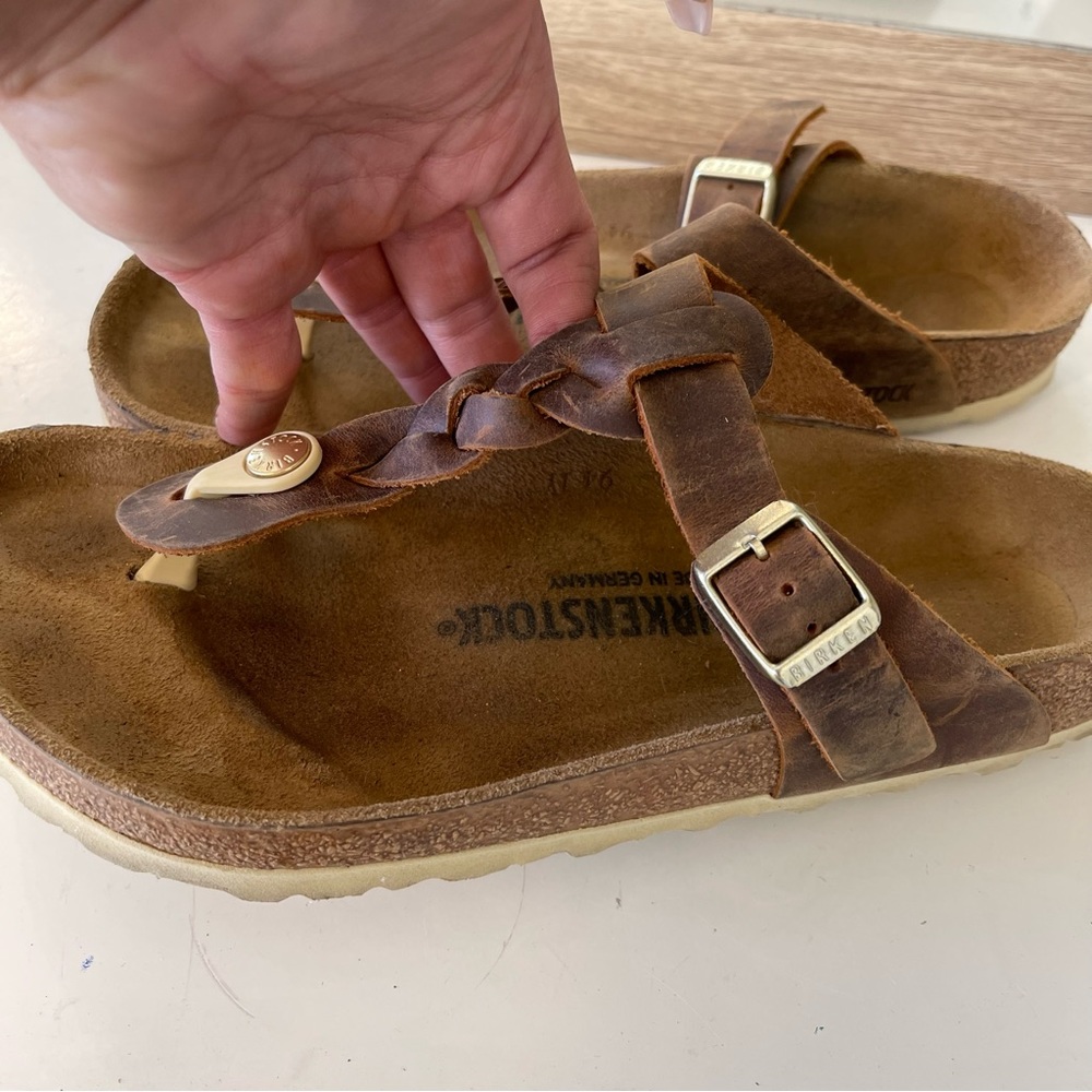 Birkenstock Brown Braided Thong Sandals - Picture 4 of 8
